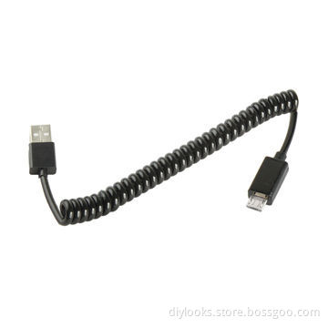 Micro USB Data Sync Charger Coiled Cable for Samsung Galaxy SIV/i9500/i9300/N7100, Nokia Lumia